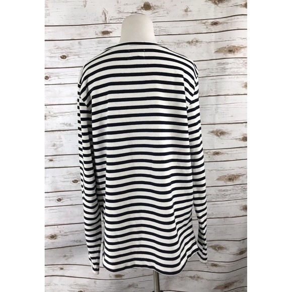 Urban Outfitters Lark & Wolff Sweater Long Sleeve Scoop Neck Red Striped Size M - Picture 3 of 10